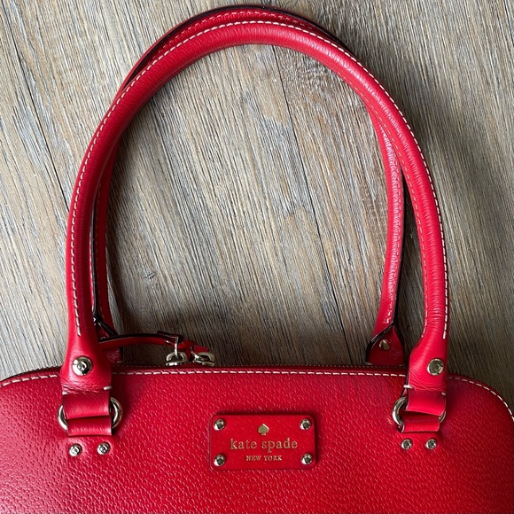 Kate Spade - Women’s - Deep Red Structured Bowler Handbag - Picture 2 of 13